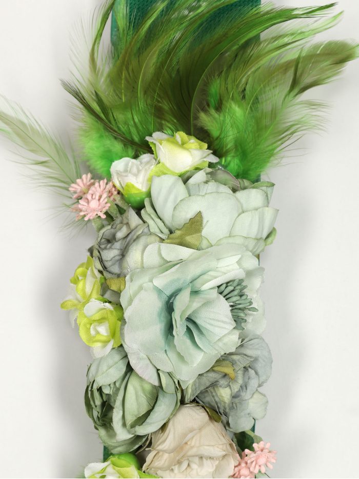 Cinturón elástico flores verde-hierba