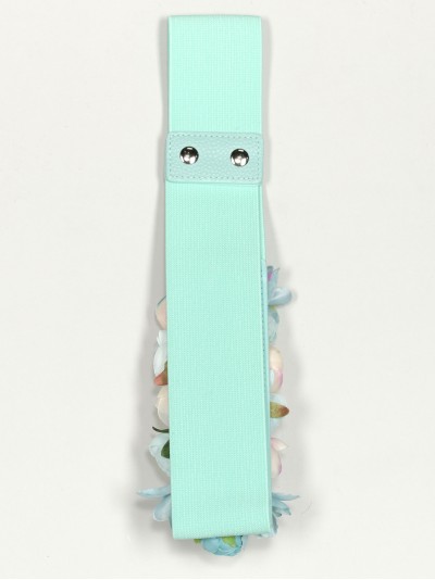Cinturón elástico flores verde-agua 2