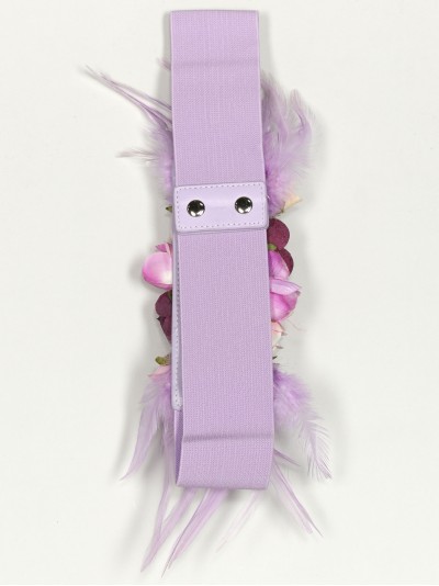 Cinturón elástico flores lila 2