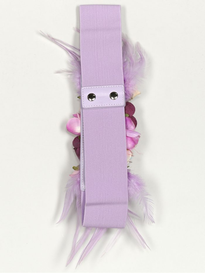 Cinturón elástico flores lila