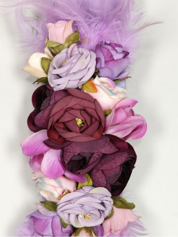 Cinturón elástico flores lila