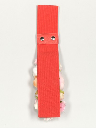 Cinturón elástico flores coral 2