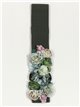 Elastic belt with flowers verde-militar