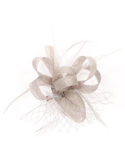 Feather fascinator hair clip with mesh plata