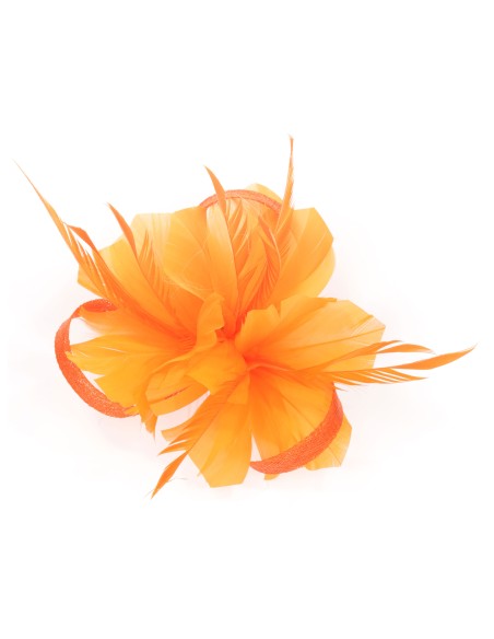 Tocado pequeño plumas naranja