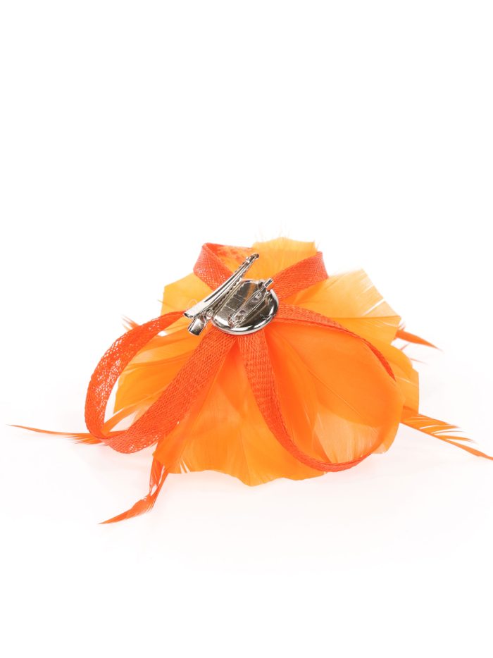 Tocado pequeño plumas naranja