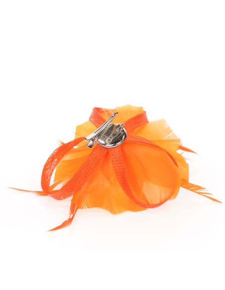 Tocado pequeño plumas naranja