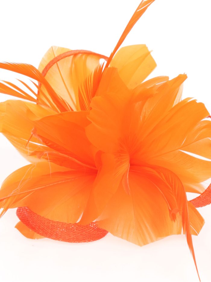 Tocado pequeño plumas naranja