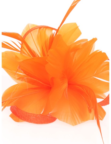 Tocado pequeño plumas naranja