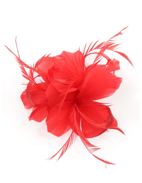 Tocado pequeño plumas rojo