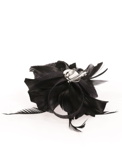 Tocado pequeño plumas negro 2