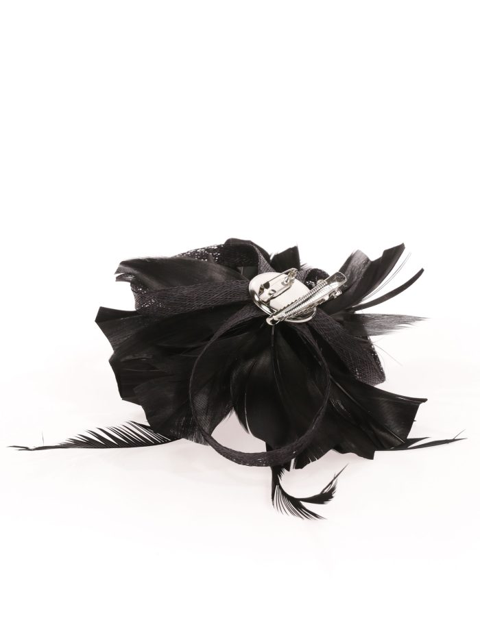 Tocado pequeño plumas negro