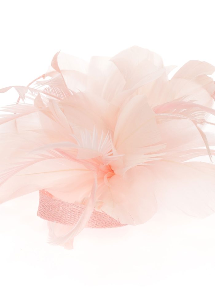 Piccolo copricapo piume rosa