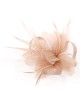 Tocado pequeño plumas taupe-oscuro