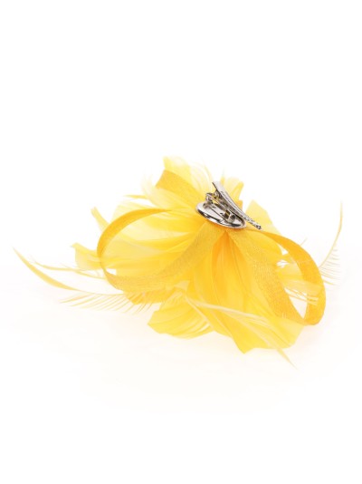 Tocado pequeño plumas amarillo 2
