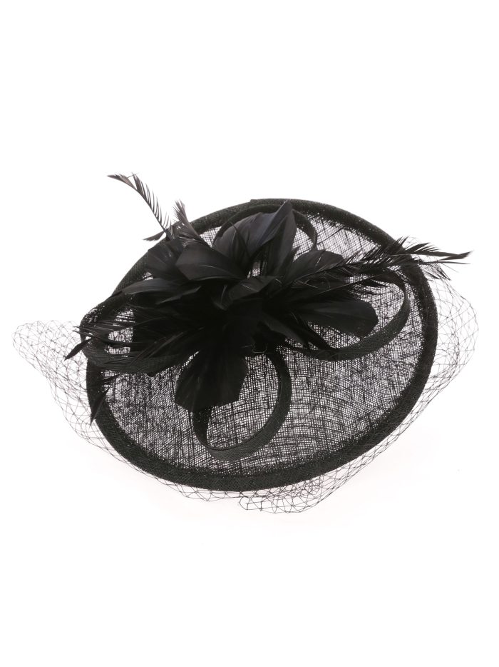 Tocado mediano plumas negro