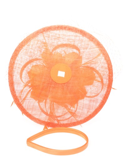 Tocado mediano plumas naranja 2