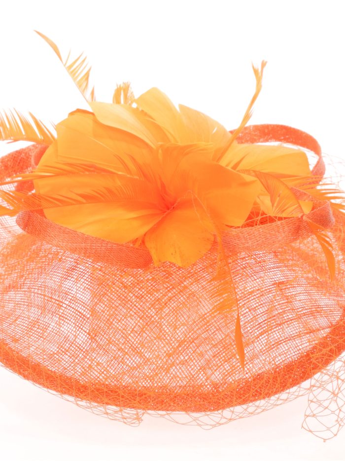 Tocado mediano plumas naranja