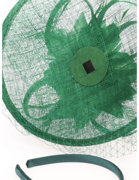 Tocado mediano plumas botella