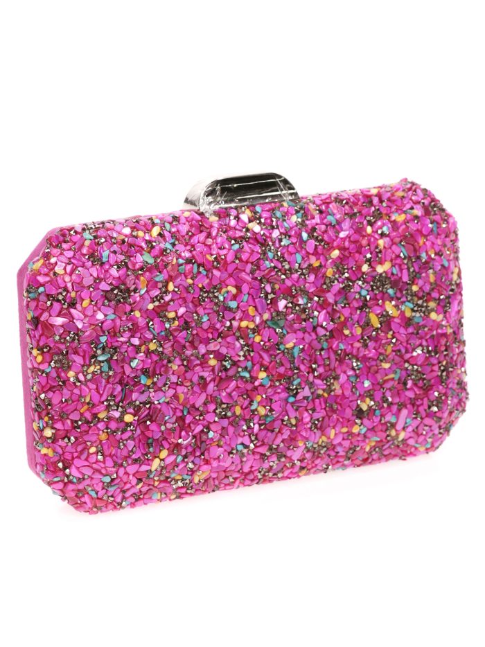 Clutch fiesta antelina pedrería buganvilla