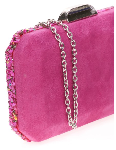 Clutch fiesta antelina pedrería buganvilla