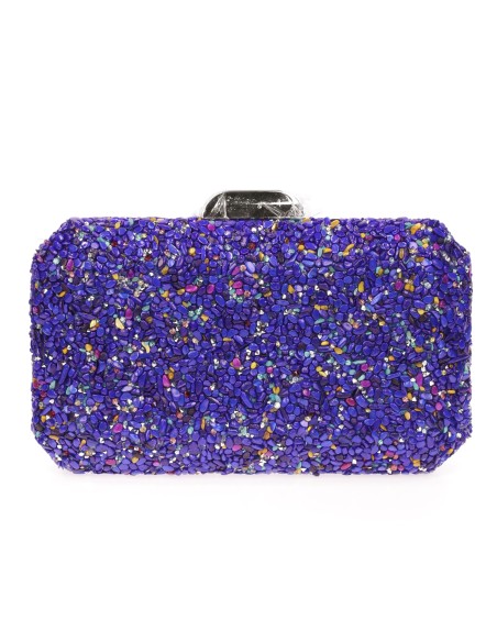 Clutch fiesta antelina pedrería azulon