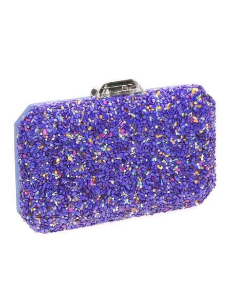 Clutch fiesta antelina pedrería azulon
