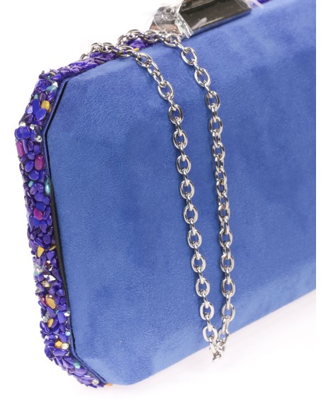 Clutch fiesta antelina pedrería azulon