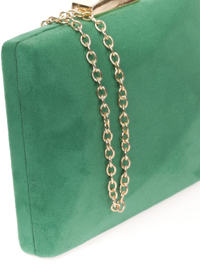Clutch fiesta antelina verde-hierva