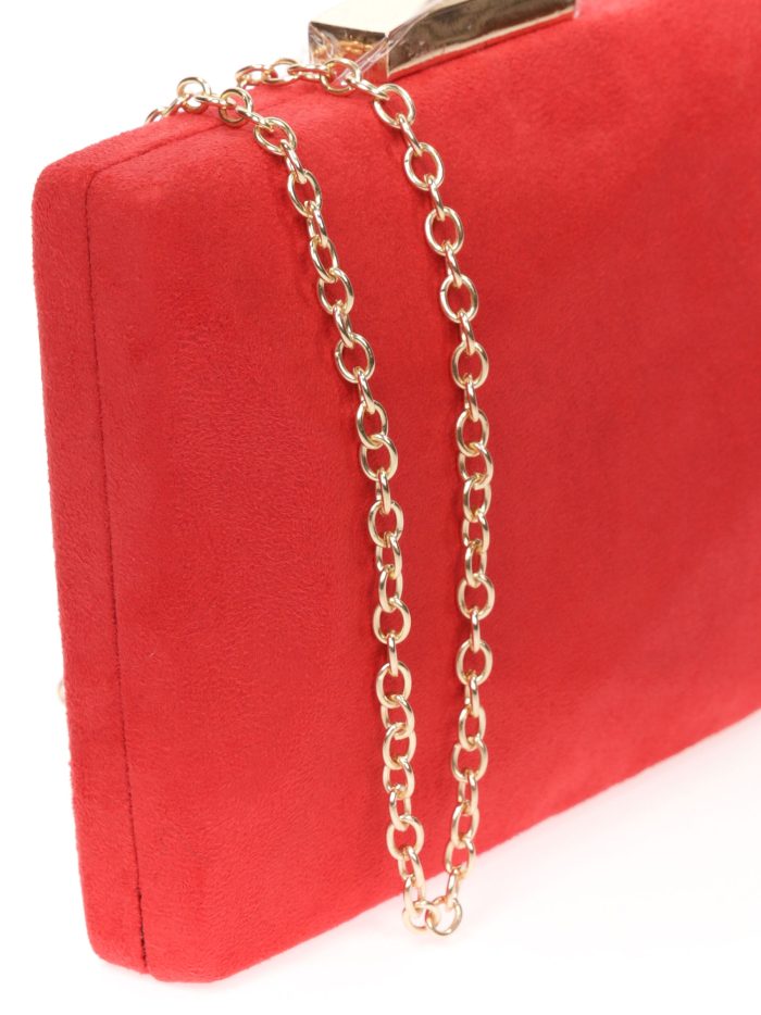 Clutch fiesta antelina rojo