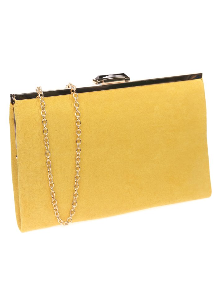 Cartera fiesta antelina mostaza