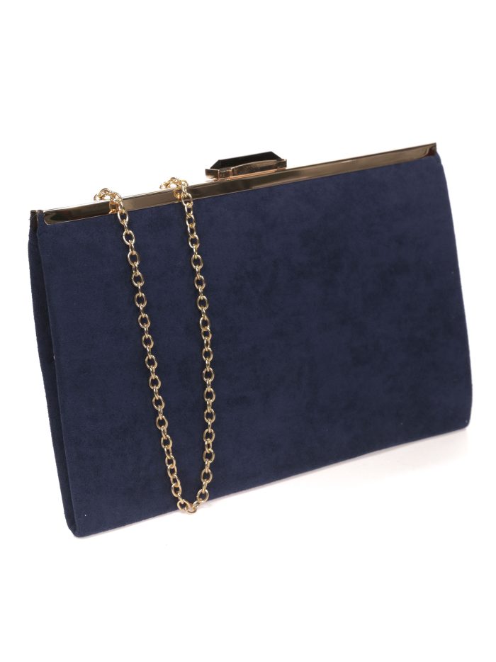 Cartera fiesta antelina azul-marino