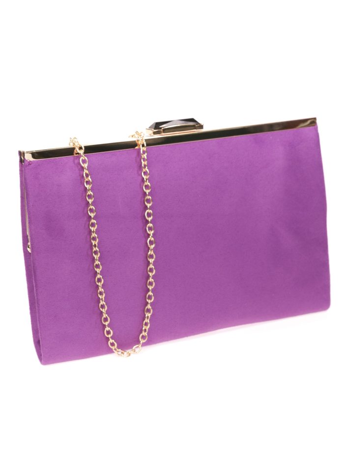 Abendtasche aus violettem Wildlederimitat