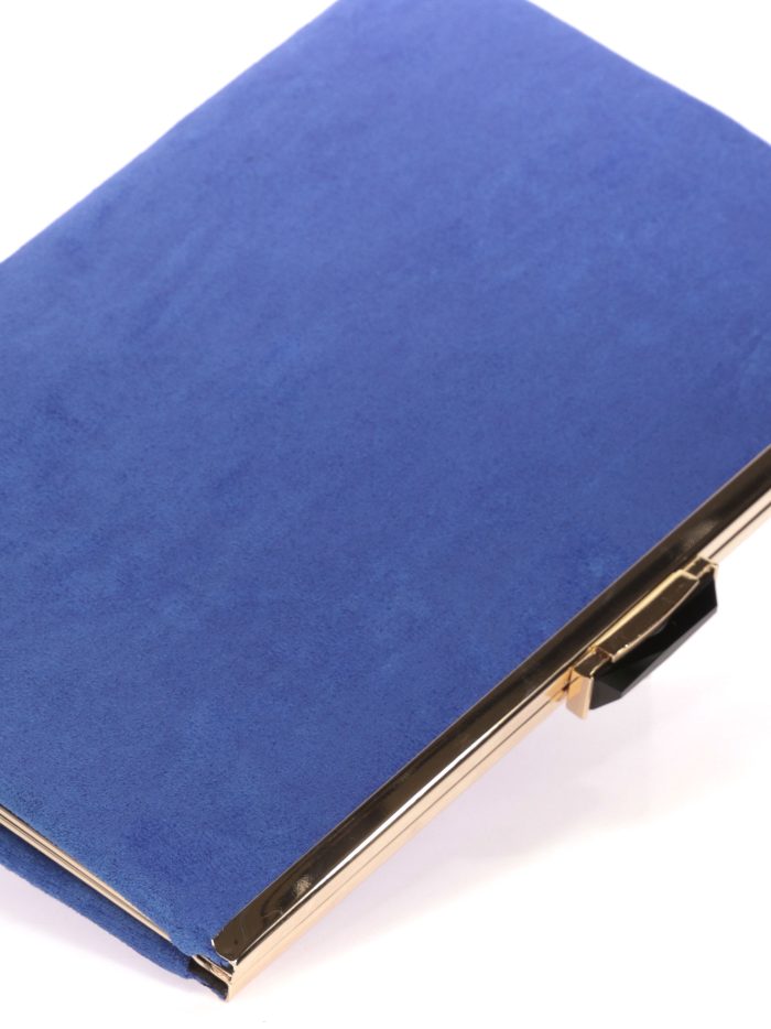 Suede effect clutch azulon