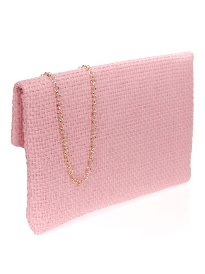 Cartera fiesta rafia rosa