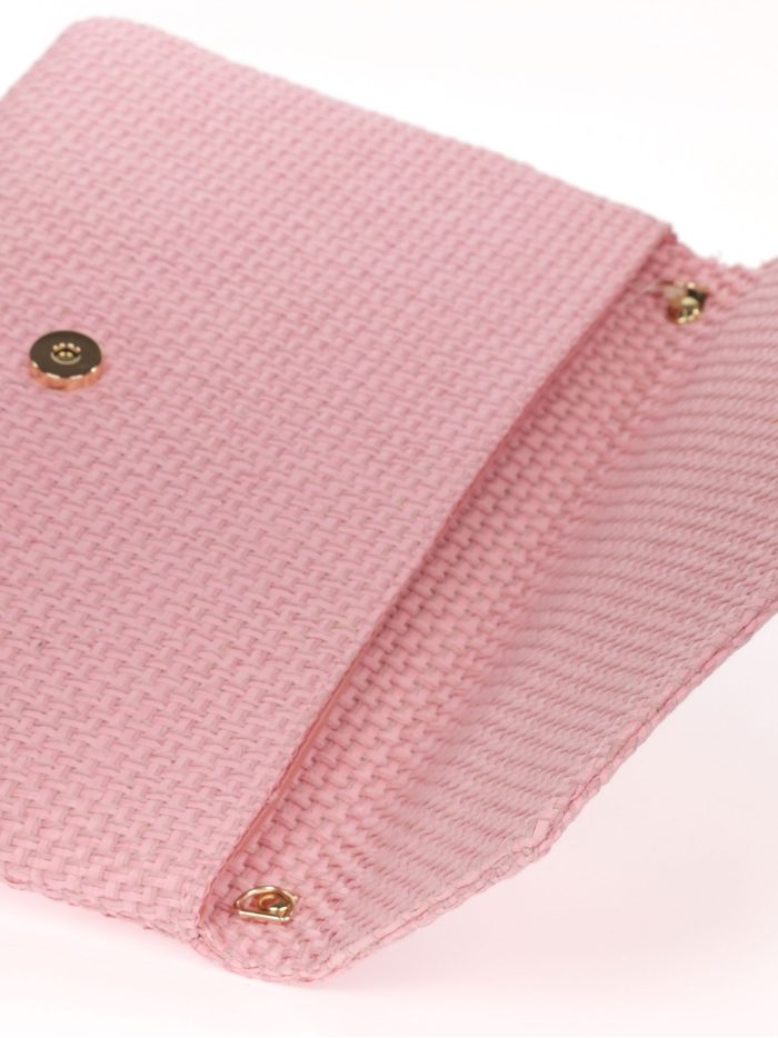 Cartera fiesta rafia rosa