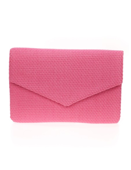 Cartera fiesta rafia fucsia