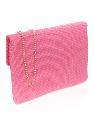 Cartera fiesta rafia fucsia 2
