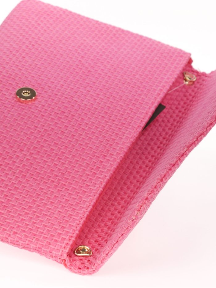 Fuchsiafarbene Rafia-Partytasche