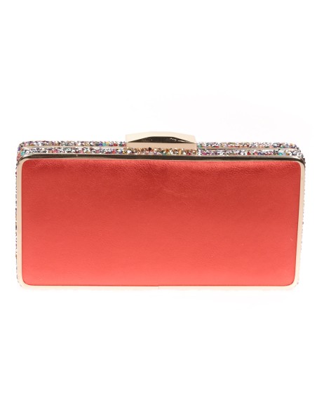 Clutch fiesta pedrería rojo