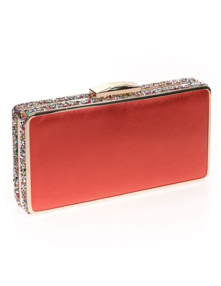 Clutch fiesta pedrería rojo