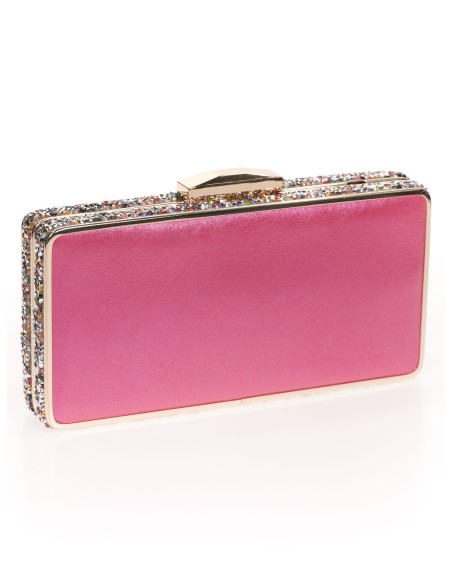 Clutch fiesta pedrería morado