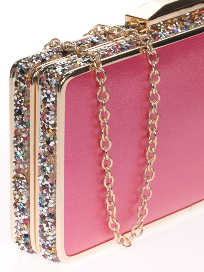 Clutch fiesta pedrería morado