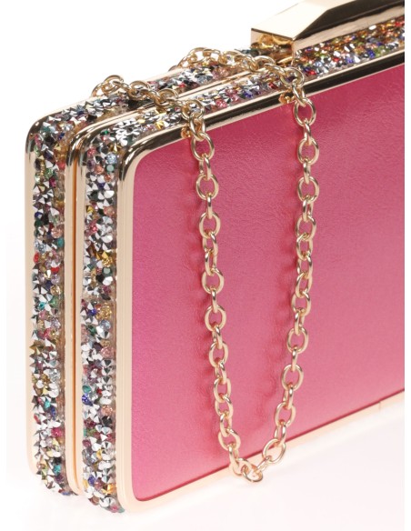 Clutch fiesta pedrería morado