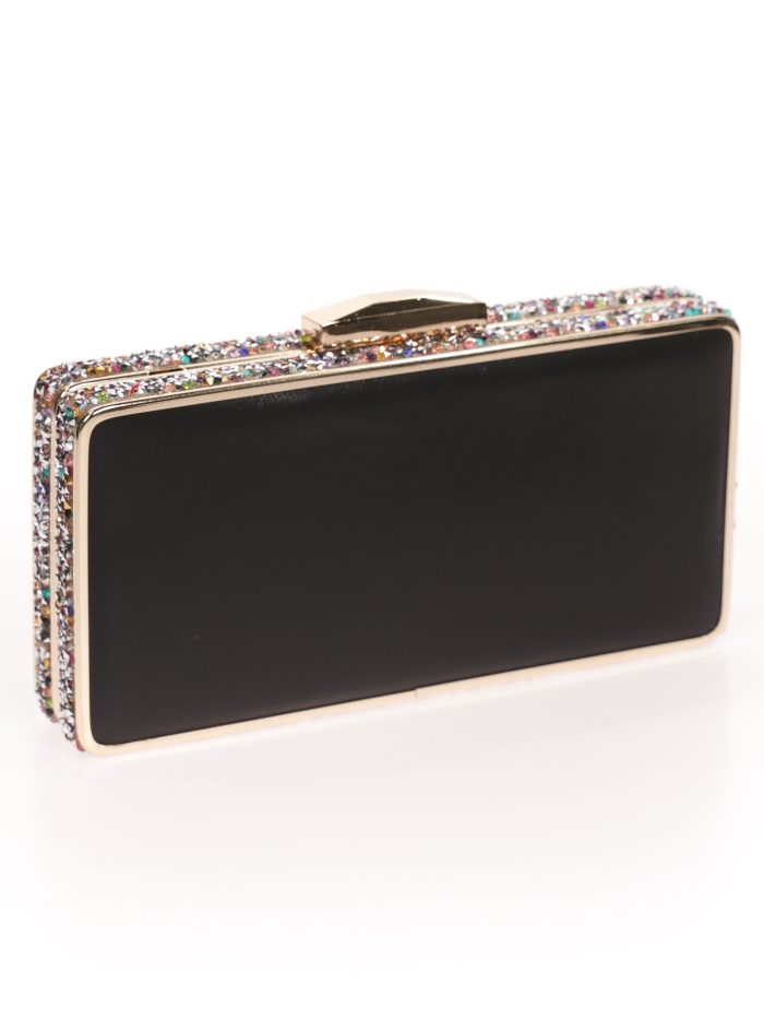 Clutch fiesta pedrería negro