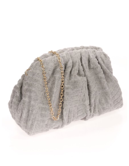 Cartera fiesta estampado gris