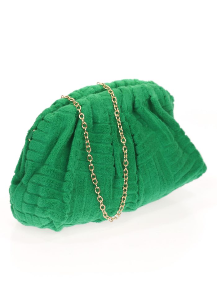 Cartera fiesta estampado verde-hoja