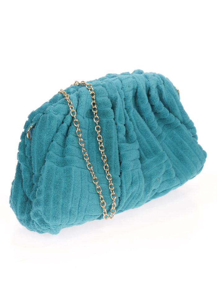 Cartera fiesta estampado teal