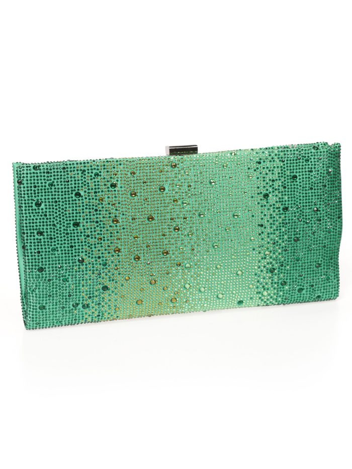 Cartera fiesta pedrería verde-hierba