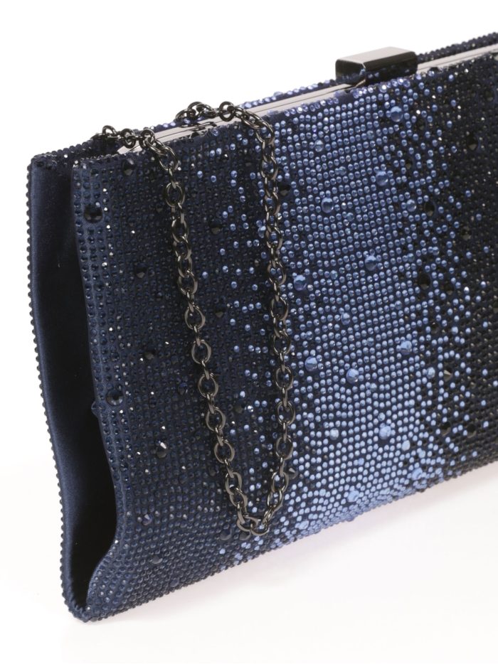 Cartera fiesta pedrería azul-marino